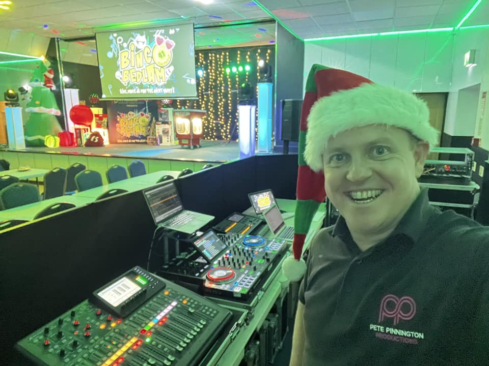 Our Christmas Elf manning the mixing desk.